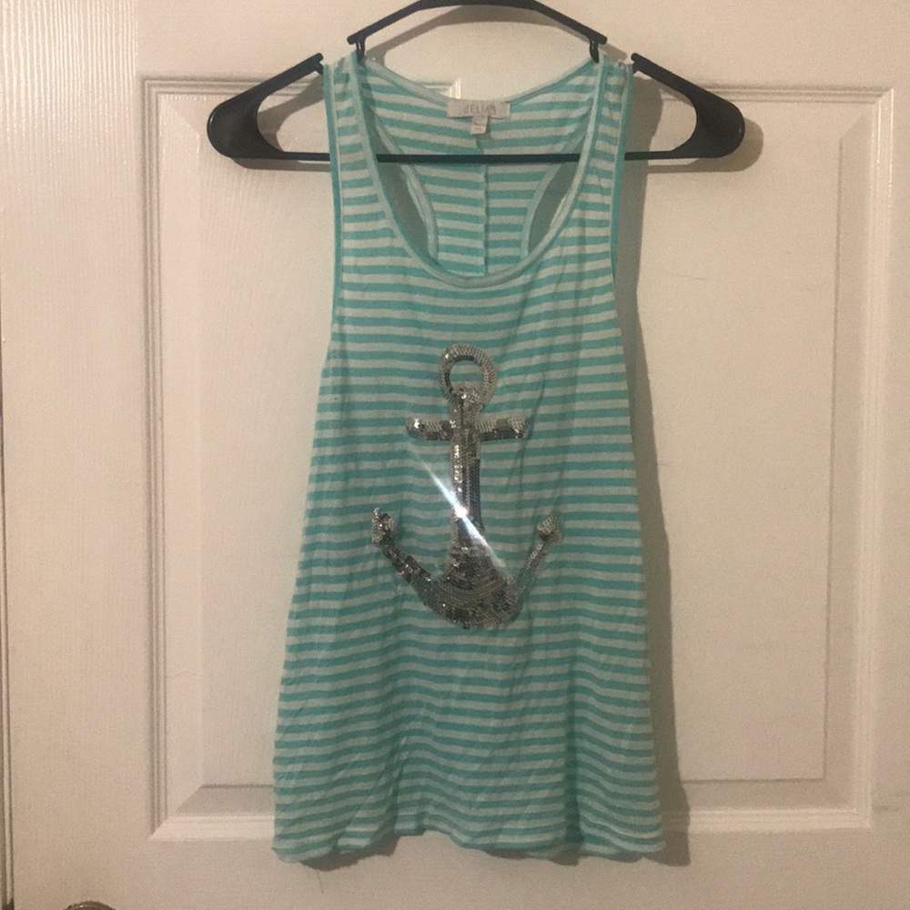 dELiA’s Blue Anchor Tank Top